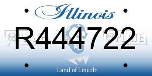 R444722 Illinois License Plate