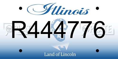 R444776 Illinois License Plate