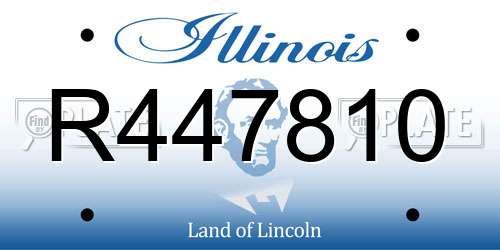R447810 Illinois License Plate