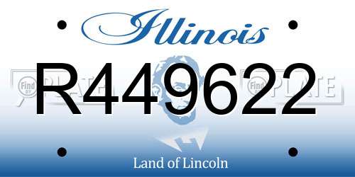 R449622 Illinois License Plate