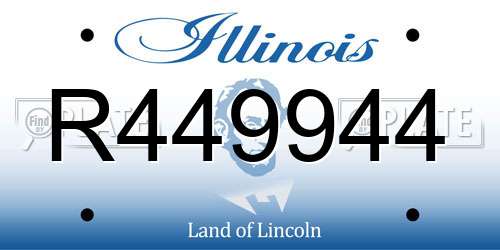 R449944 Illinois License Plate