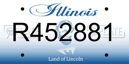 R452881 Illinois License Plate