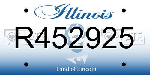 R452925 Illinois License Plate