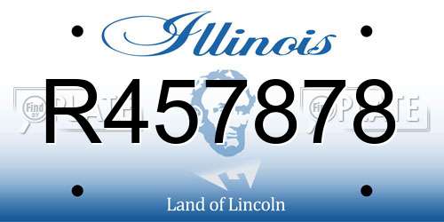 R457878 Illinois License Plate