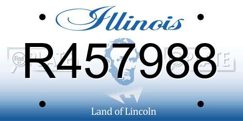 R457988 Illinois License Plate