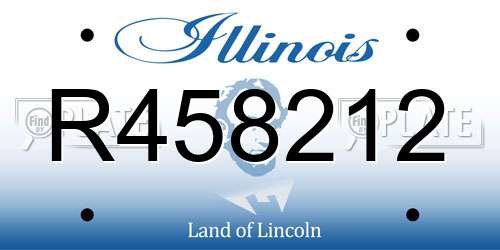 R458212 Illinois License Plate
