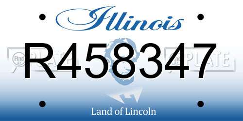 R458347 Illinois License Plate