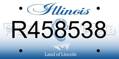 R458538 Illinois License Plate