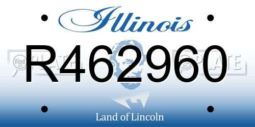 R462960 Illinois License Plate