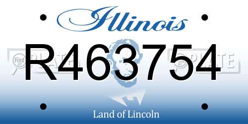 R463754 Illinois License Plate