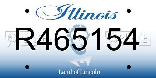 R465154 Illinois License Plate