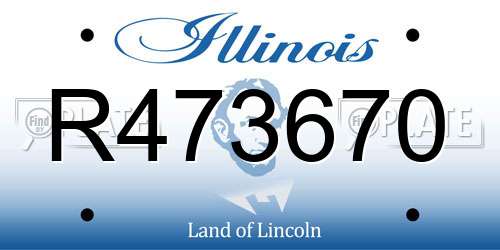 R473670 Illinois License Plate