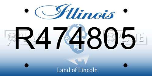 R474805 Illinois License Plate