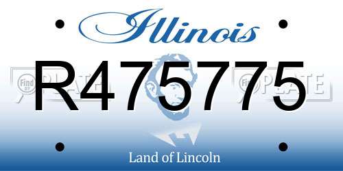 R475775 Illinois License Plate