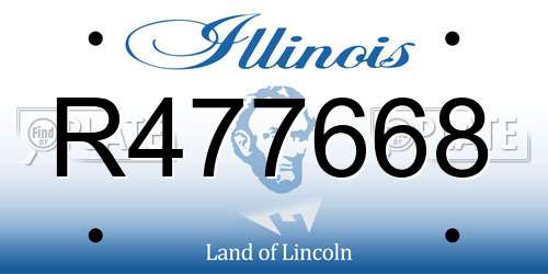 R477668 Illinois License Plate