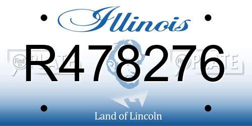 R478276 Illinois License Plate