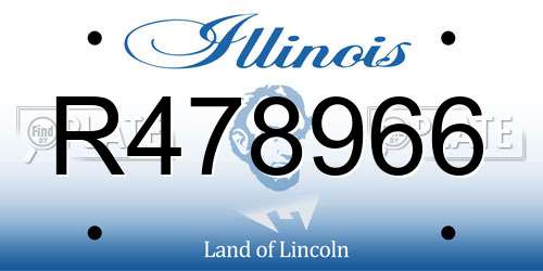R478966 Illinois License Plate