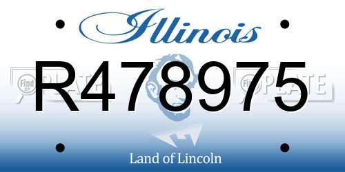 R478975 Illinois License Plate
