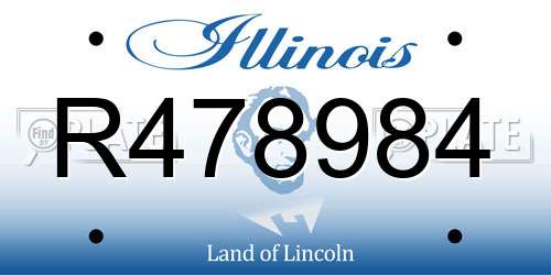 R478984 Illinois License Plate