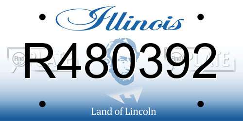 R480392 Illinois License Plate