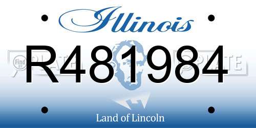 R481984 Illinois License Plate