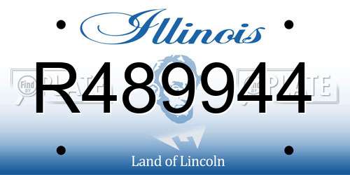R489944 Illinois License Plate