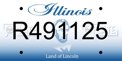R491125 Illinois License Plate