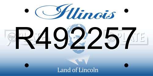 R492257 Illinois License Plate