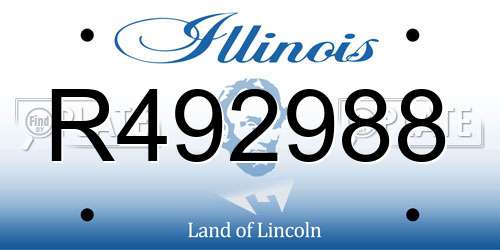 R492988 Illinois License Plate