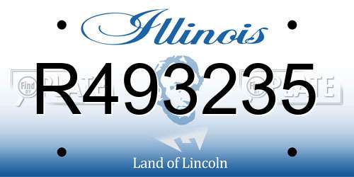 R493235 Illinois License Plate