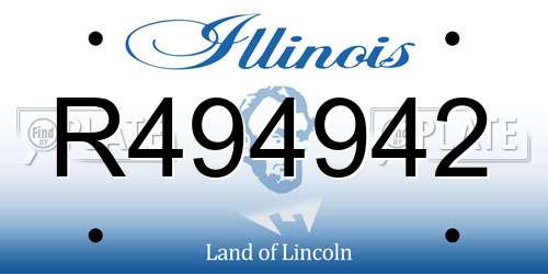 R494942 Illinois License Plate