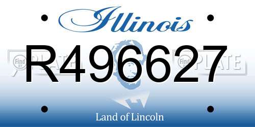 R496627 Illinois License Plate