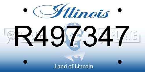 R497347 Illinois License Plate