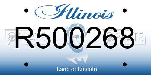 R500268 Illinois License Plate