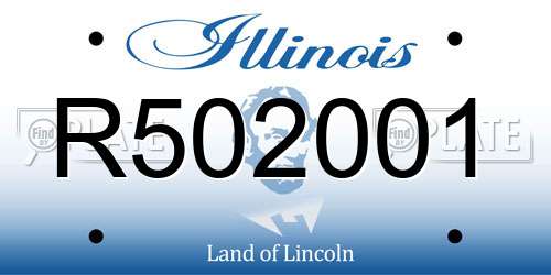 R502001 Illinois License Plate