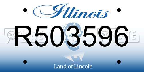 R503596 Illinois License Plate