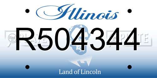 R504344 Illinois License Plate