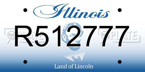 R512777 Illinois License Plate