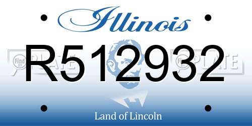 R512932 Illinois License Plate