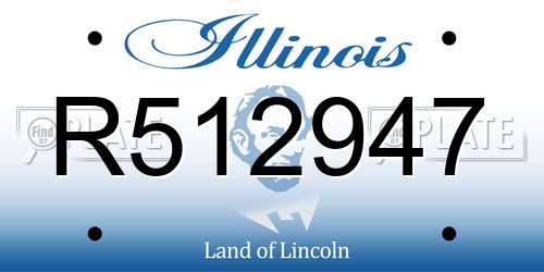R512947 Illinois License Plate