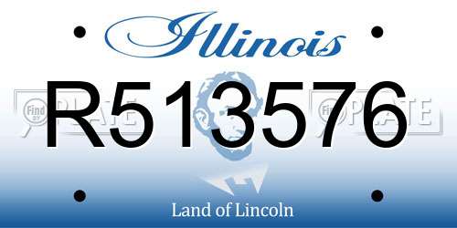 R513576 Illinois License Plate