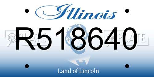 R518640 Illinois License Plate