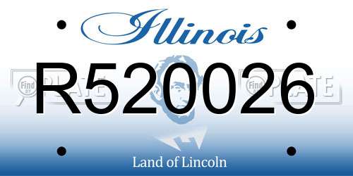 R520026 Illinois License Plate