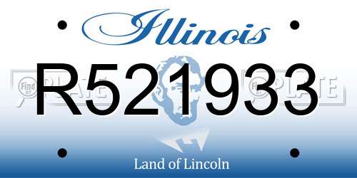 R521933 Illinois License Plate