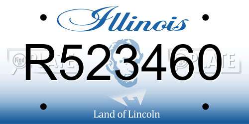 R523460 Illinois License Plate