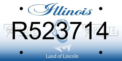 R523714 Illinois License Plate