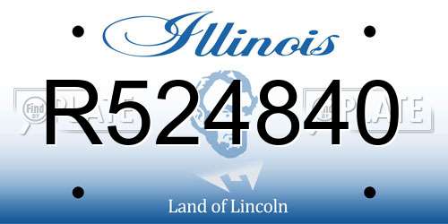 R524840 Illinois License Plate