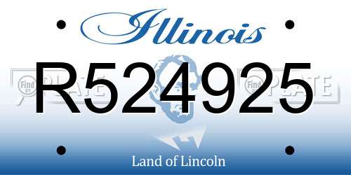 R524925 Illinois License Plate