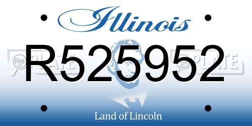 R525952 Illinois License Plate