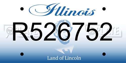 R526752 Illinois License Plate